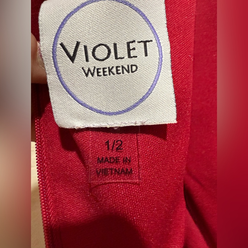 Sparkly Crimson Red Juniors Dress 1/2 – Velvet Feel, Adjustable Straps, EUC - Picture 7 of 13
